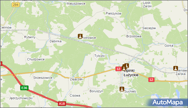 mapa Tyliczki, Tyliczki na mapie Targeo