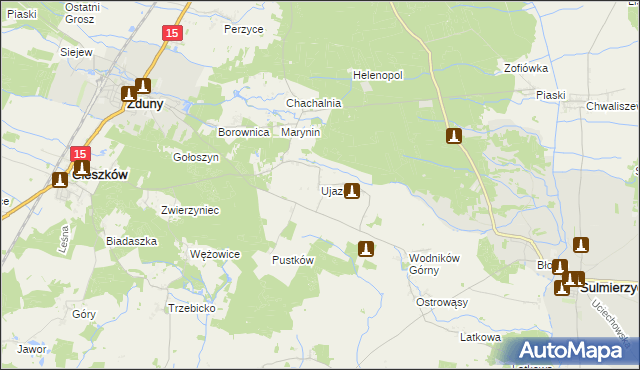 mapa Ujazd gmina Cieszków, Ujazd gmina Cieszków na mapie Targeo