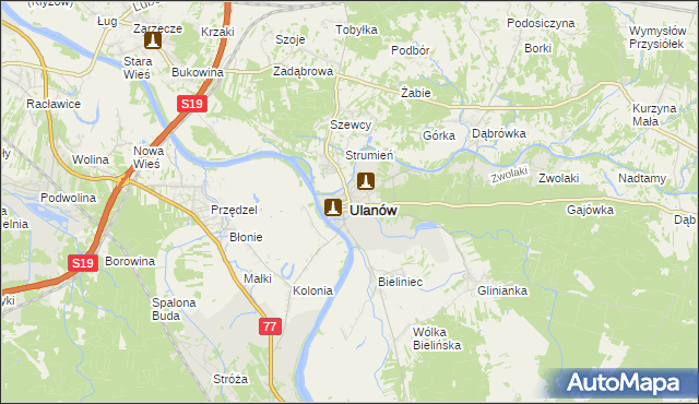 mapa Ulanów powiat niżański, Ulanów powiat niżański na mapie Targeo