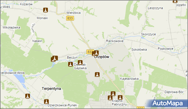 mapa Urzędów, Urzędów na mapie Targeo