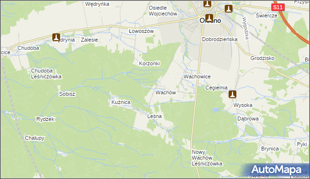 mapa Wachów, Wachów na mapie Targeo