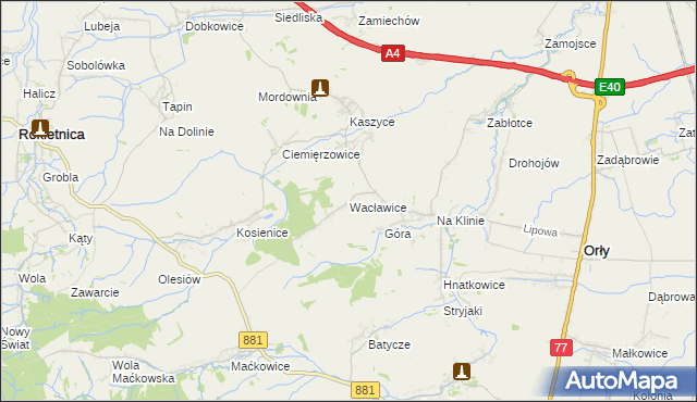 mapa Wacławice, Wacławice na mapie Targeo