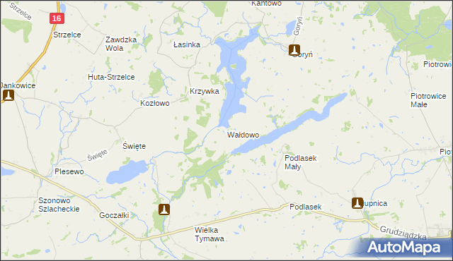 mapa Wałdowo gmina Kisielice, Wałdowo gmina Kisielice na mapie Targeo
