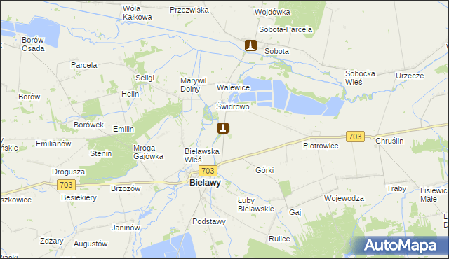 mapa Walewice Osada, Walewice Osada na mapie Targeo