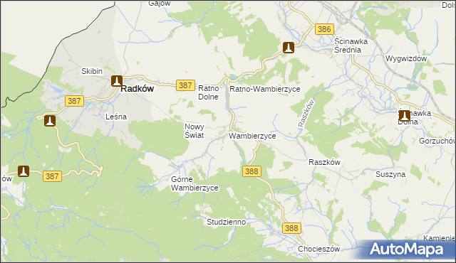 mapa Wambierzyce, Wambierzyce na mapie Targeo