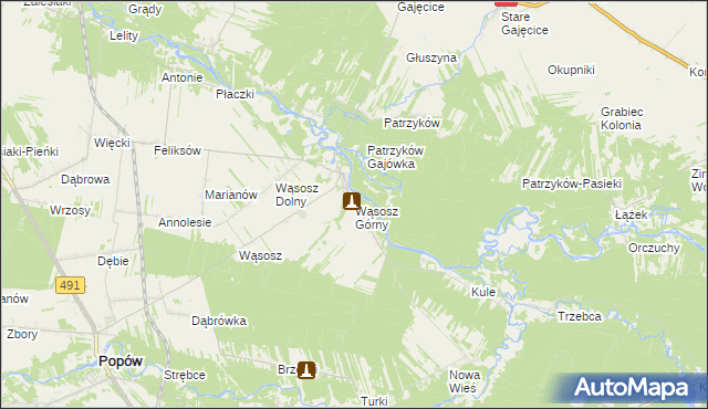 mapa Wąsosz Górny, Wąsosz Górny na mapie Targeo