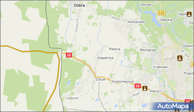 mapa Wąwelnica, Wąwelnica na mapie Targeo