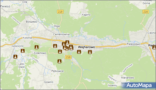 mapa Wejherowo, Wejherowo na mapie Targeo