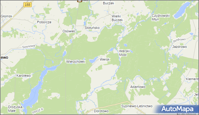 mapa Wersk, Wersk na mapie Targeo