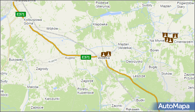 mapa Widełka, Widełka na mapie Targeo