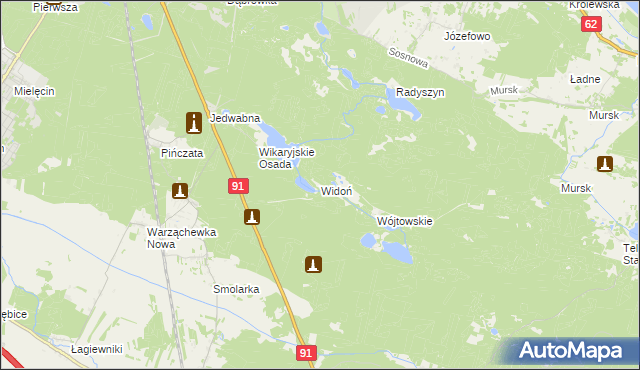 mapa Widoń, Widoń na mapie Targeo