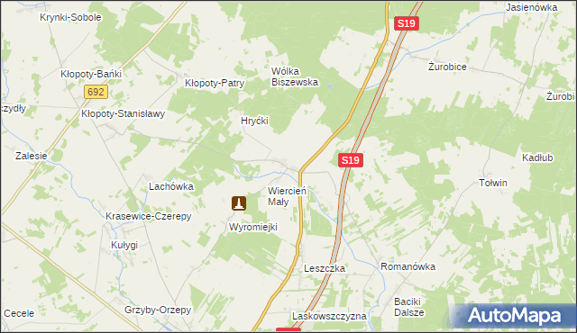 mapa Wiercień Duży, Wiercień Duży na mapie Targeo