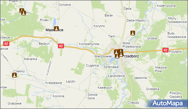 mapa Wierzbowiec, Wierzbowiec na mapie Targeo
