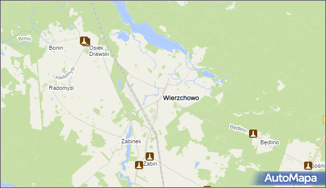 mapa Wierzchowo powiat drawski, Wierzchowo powiat drawski na mapie Targeo