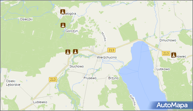 mapa Wierzchucino, Wierzchucino na mapie Targeo