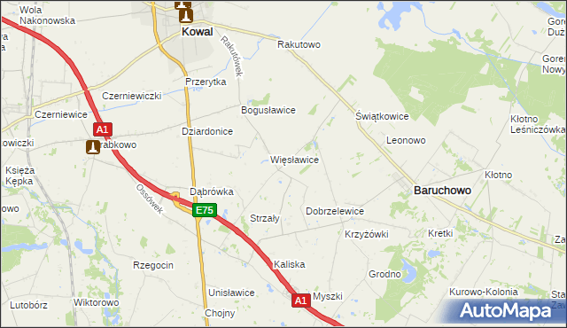 mapa Więsławice-Parcele, Więsławice-Parcele na mapie Targeo