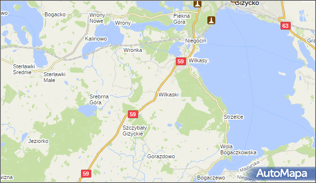 mapa Wilkaski, Wilkaski na mapie Targeo