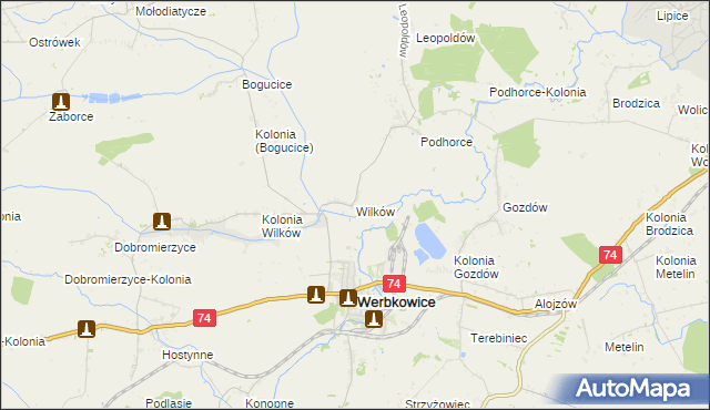 mapa Wilków gmina Werbkowice, Wilków gmina Werbkowice na mapie Targeo