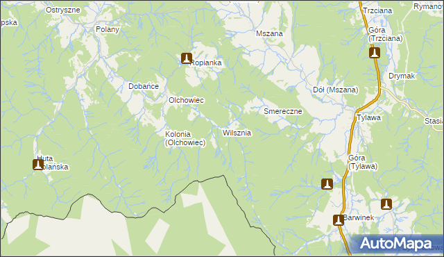 mapa Wilsznia, Wilsznia na mapie Targeo