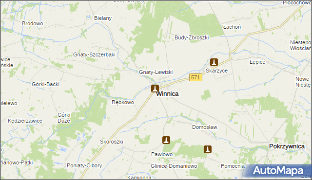 mapa Winnica powiat pułtuski, Winnica powiat pułtuski na mapie Targeo