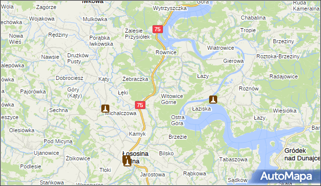 mapa Witowice Górne, Witowice Górne na mapie Targeo