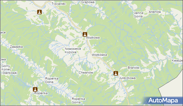 mapa Wojtkówka, Wojtkówka na mapie Targeo