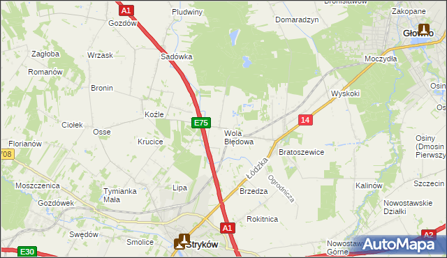 mapa Wola Błędowa, Wola Błędowa na mapie Targeo