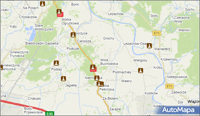 mapa Wola Buchowska, Wola Buchowska na mapie Targeo