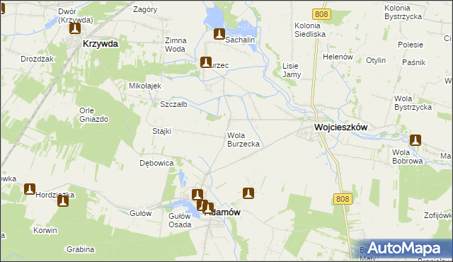 mapa Wola Burzecka, Wola Burzecka na mapie Targeo