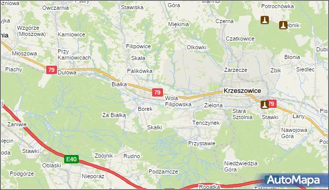 mapa Wola Filipowska, Wola Filipowska na mapie Targeo