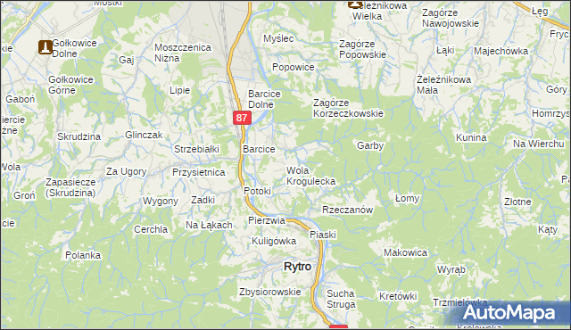 mapa Wola Krogulecka, Wola Krogulecka na mapie Targeo