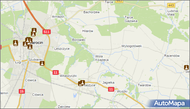 mapa Wola Książęca, Wola Książęca na mapie Targeo