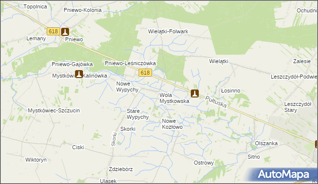 mapa Wola Mystkowska, Wola Mystkowska na mapie Targeo