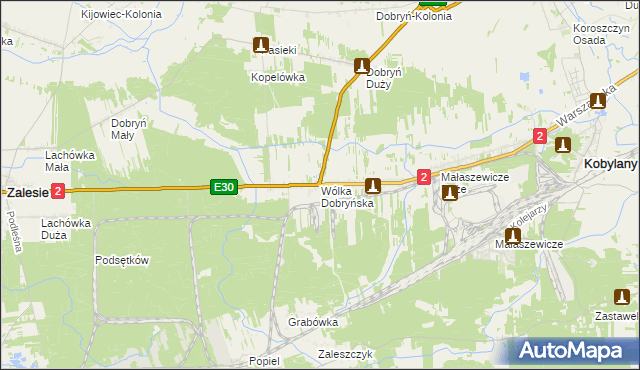 mapa Wólka Dobryńska, Wólka Dobryńska na mapie Targeo