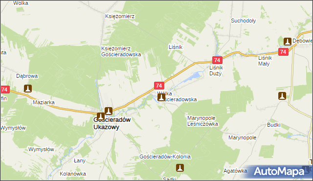 mapa Wólka Gościeradowska, Wólka Gościeradowska na mapie Targeo