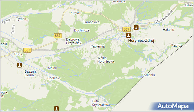 mapa Wólka Horyniecka, Wólka Horyniecka na mapie Targeo