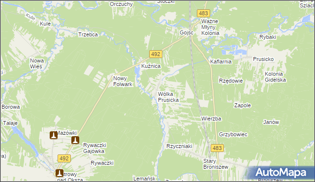 mapa Wólka Prusicka, Wólka Prusicka na mapie Targeo