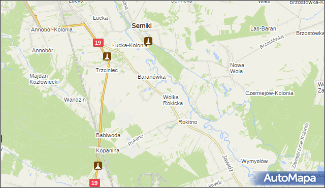 mapa Wólka Rokicka, Wólka Rokicka na mapie Targeo