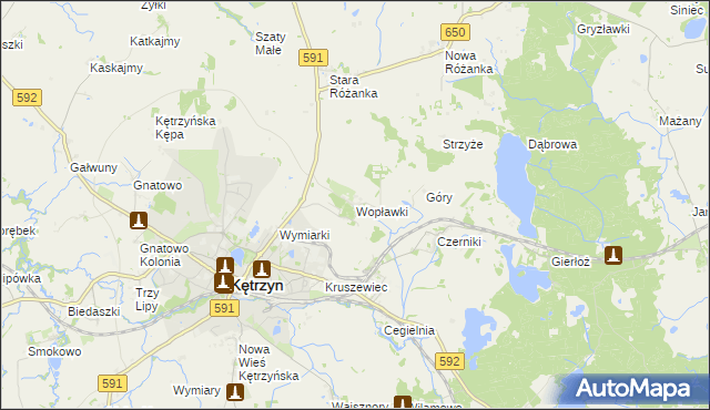 mapa Wopławki, Wopławki na mapie Targeo