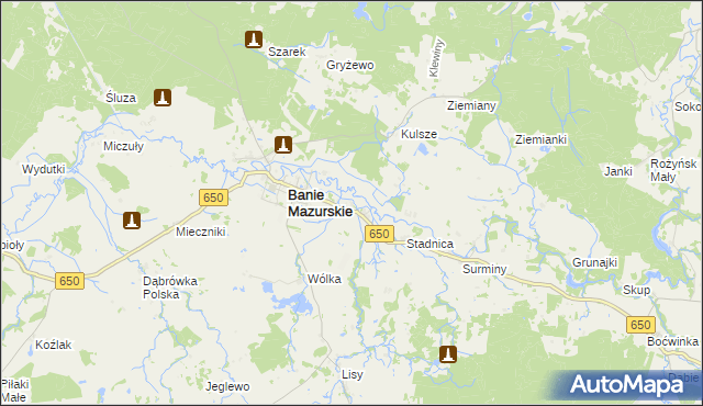 mapa Wróbel gmina Banie Mazurskie, Wróbel gmina Banie Mazurskie na mapie Targeo