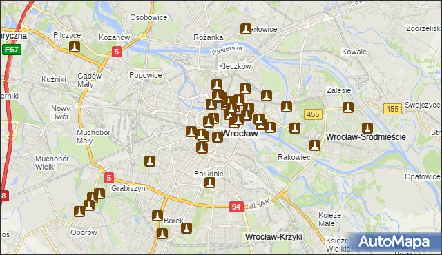 mapa Wrocławia, Wrocław na mapie Targeo