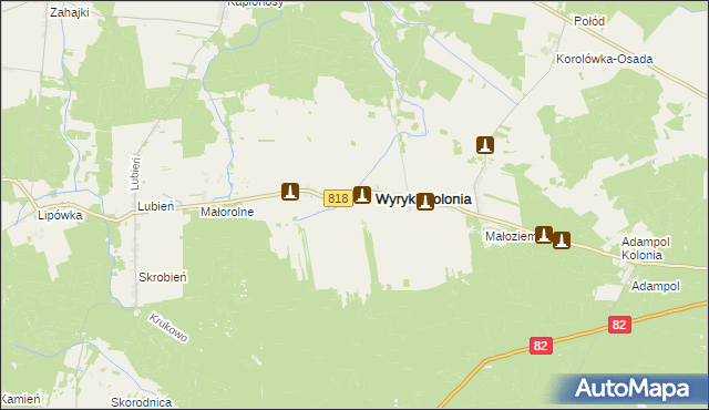 mapa Wyryki-Połód, Wyryki-Połód na mapie Targeo