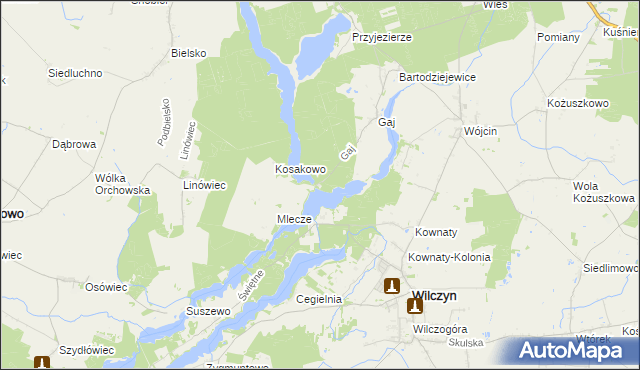 mapa Wysoki Most gmina Jeziora Wielkie, Wysoki Most gmina Jeziora Wielkie na mapie Targeo