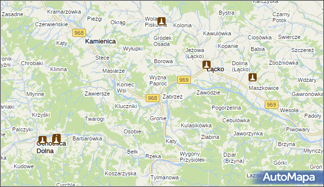 mapa Zabrzeż, Zabrzeż na mapie Targeo