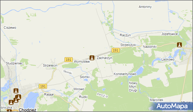 mapa Zacharzyn, Zacharzyn na mapie Targeo