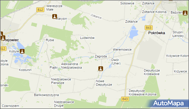 mapa Zagroda gmina Chełm, Zagroda gmina Chełm na mapie Targeo