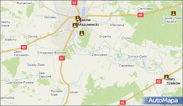 mapa Zakliczewo, Zakliczewo na mapie Targeo