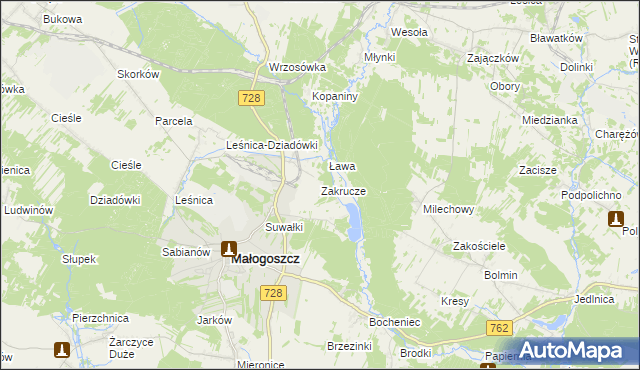 mapa Zakrucze, Zakrucze na mapie Targeo