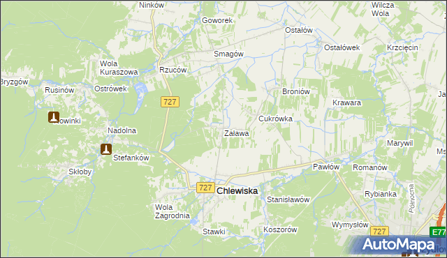 mapa Zaława, Zaława na mapie Targeo