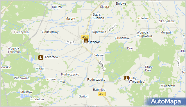 mapa Zalesie gmina Doruchów, Zalesie gmina Doruchów na mapie Targeo